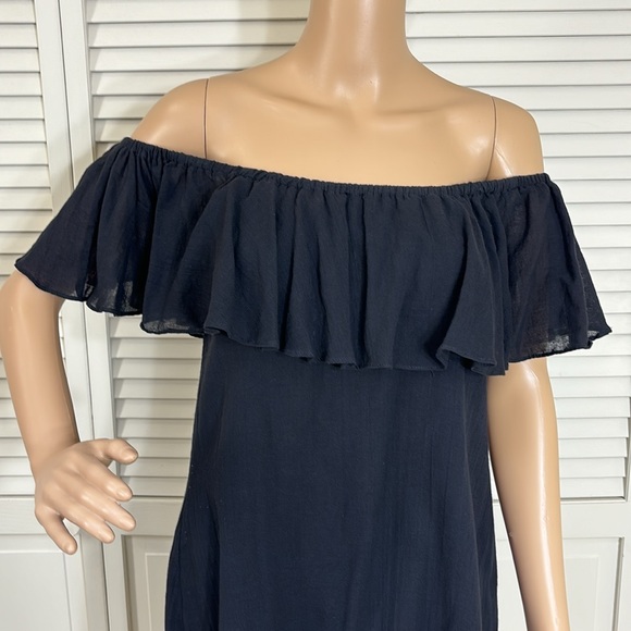 NWT De La Rosa Off the Shoulder Cotton Gauze Mini Dress Medium - Picture 2 of 10